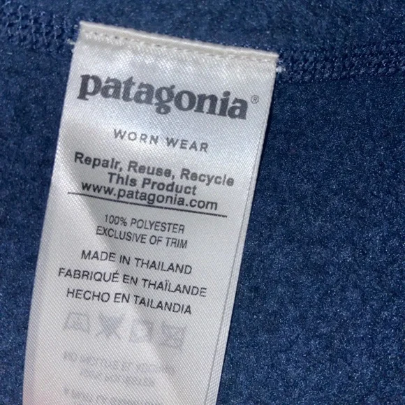 Patagonia Navy Blue Half-Zip Ski Jacket - Picture 4 of 4